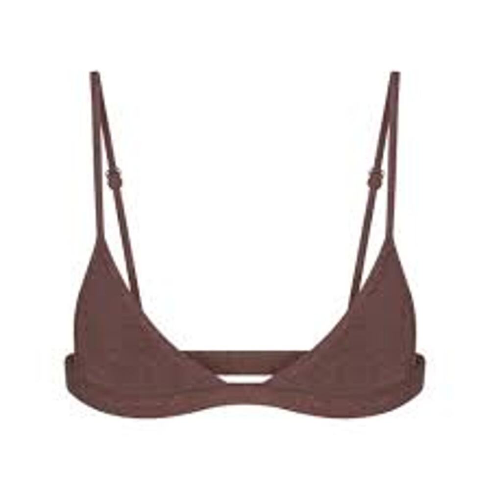 SKIMS Everyday Cotton Triangle Bralette Cocoa Heather XL NWOT